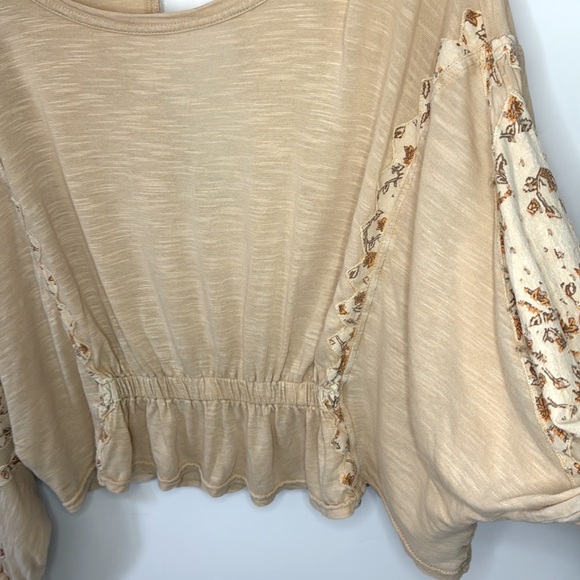 FREE PEOPLE Throwback Top Sand Combo Sz XS - Picture 5 of 16